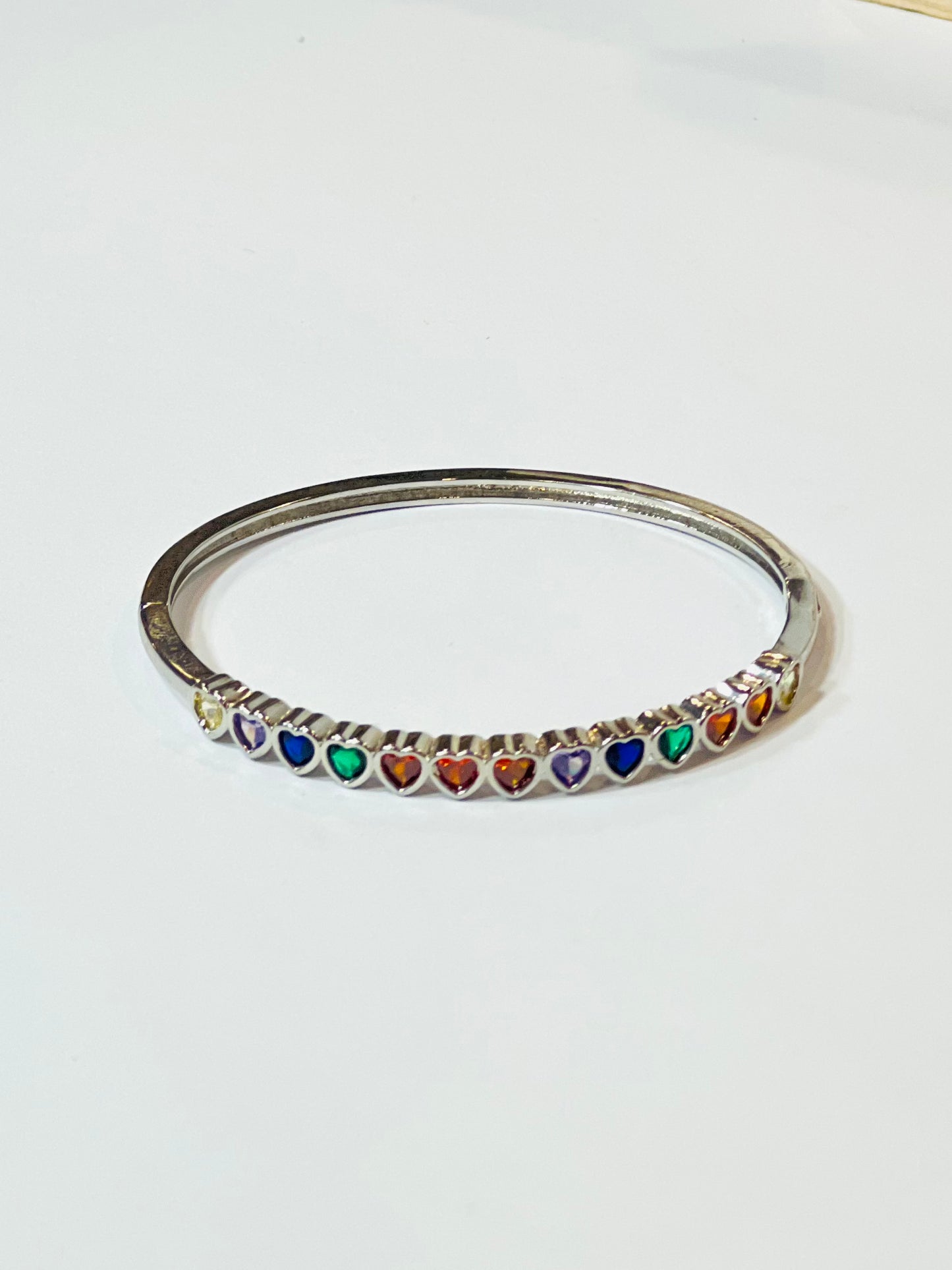 Silver Multicolor Hearts