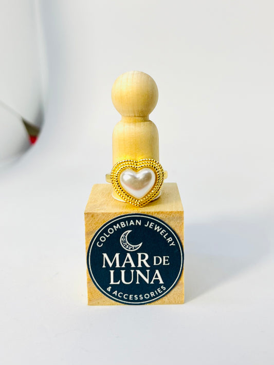 Pearl Heart Ring