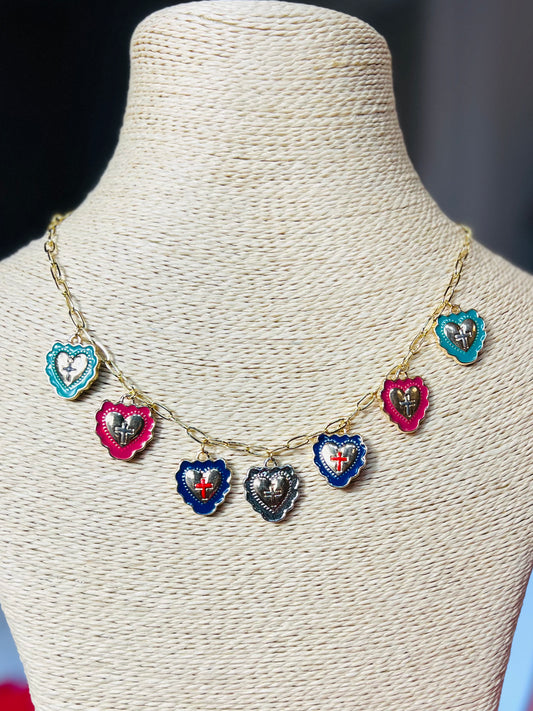 Long Medieval Heart Necklace