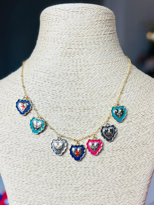 Long Smooth Medieval Heart Necklace