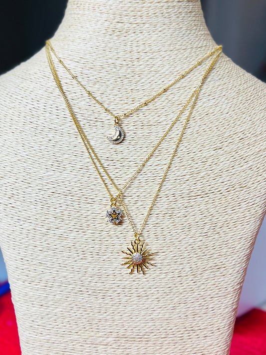 Triple Galaxy Necklace