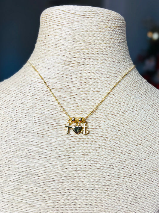 Triple Anchor Necklace
