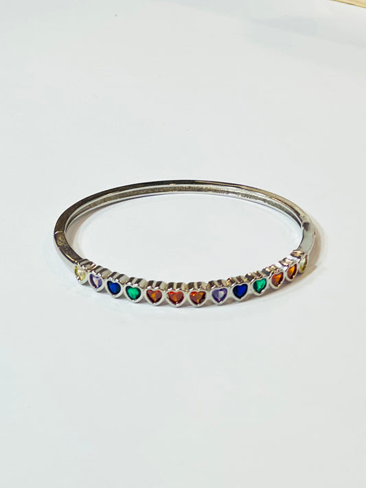 Silver Multicolor Hearts