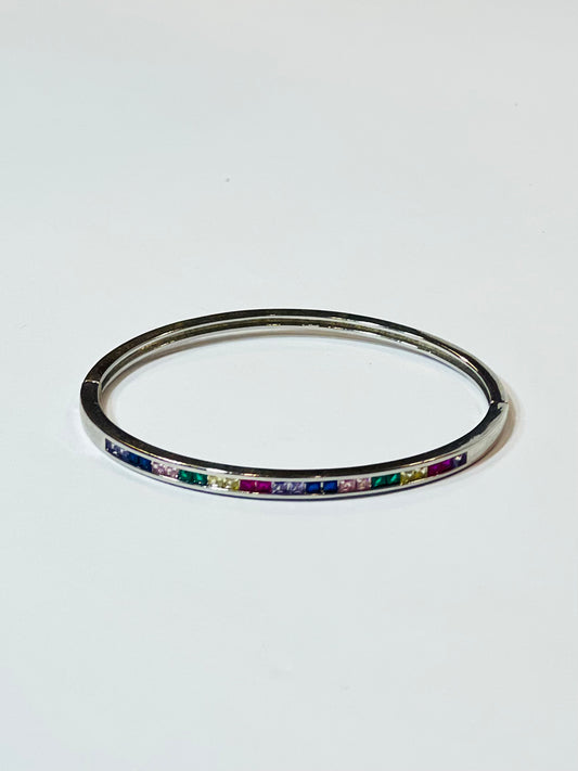 Silver Multicolor Stones